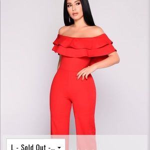Fashion Nova red jumpsuit